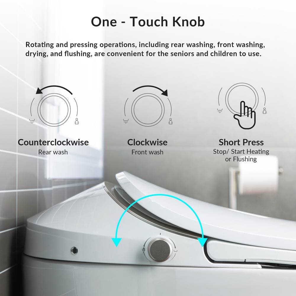 WOODBRIDGE Intelligent Comfort Height Dual Flush Elongated Toilet, White