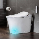 WOODBRIDGE Intelligent Comfort Height Dual Flush Elongated Toilet, White