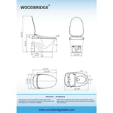 WOODBRIDGE Intelligent Comfort Height Dual Flush Elongated Toilet, White