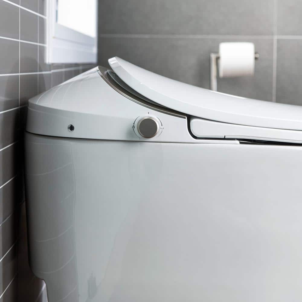 WOODBRIDGE Intelligent Comfort Height Dual Flush Elongated Toilet, White