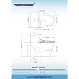 WOODBRIDGE HT0078 Elongated Bidet Toilet, 1.27 GPF in White with Adjustable Nozzle