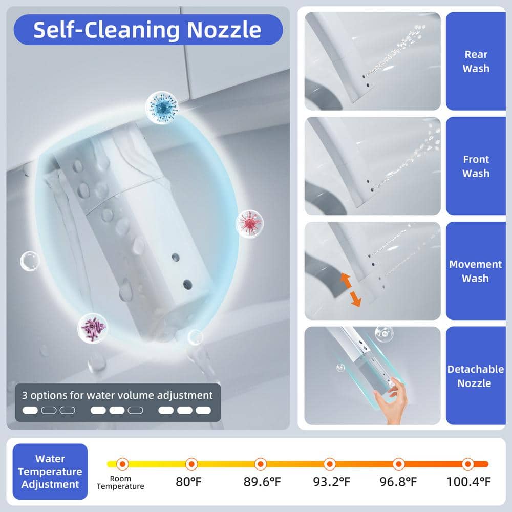 WOODBRIDGE Elongated Smart Bidet Toilet with Auto Features in White
