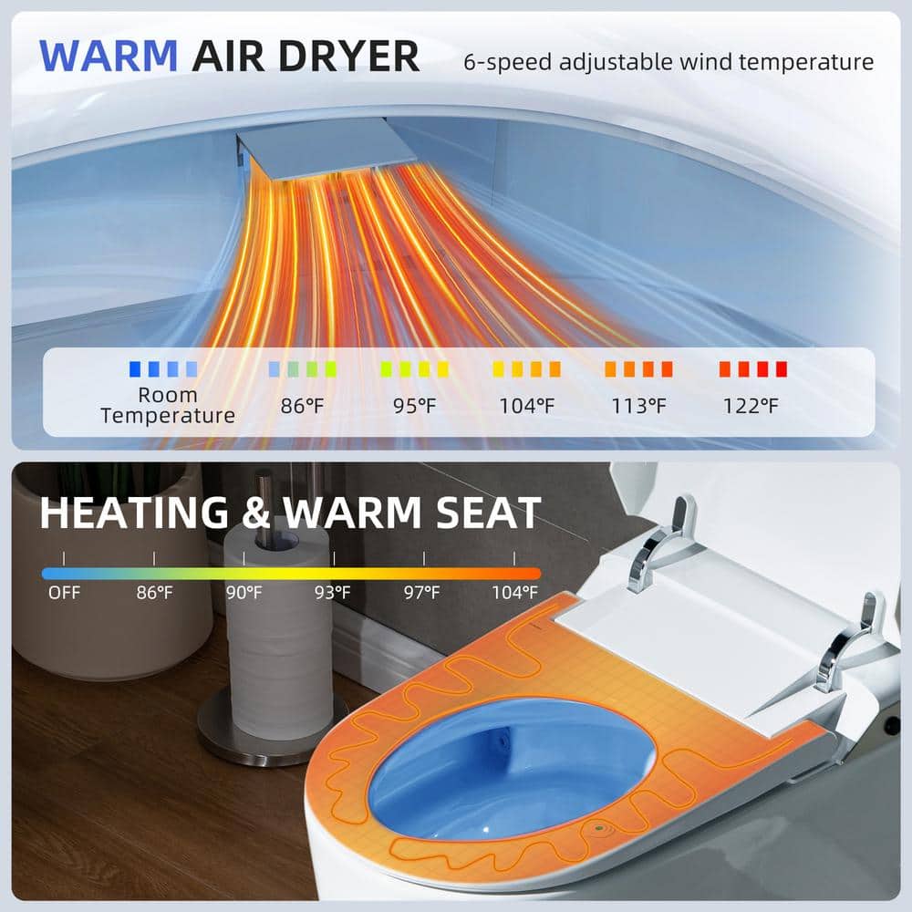 WOODBRIDGE Elongated Smart Bidet Toilet with Auto Features in White