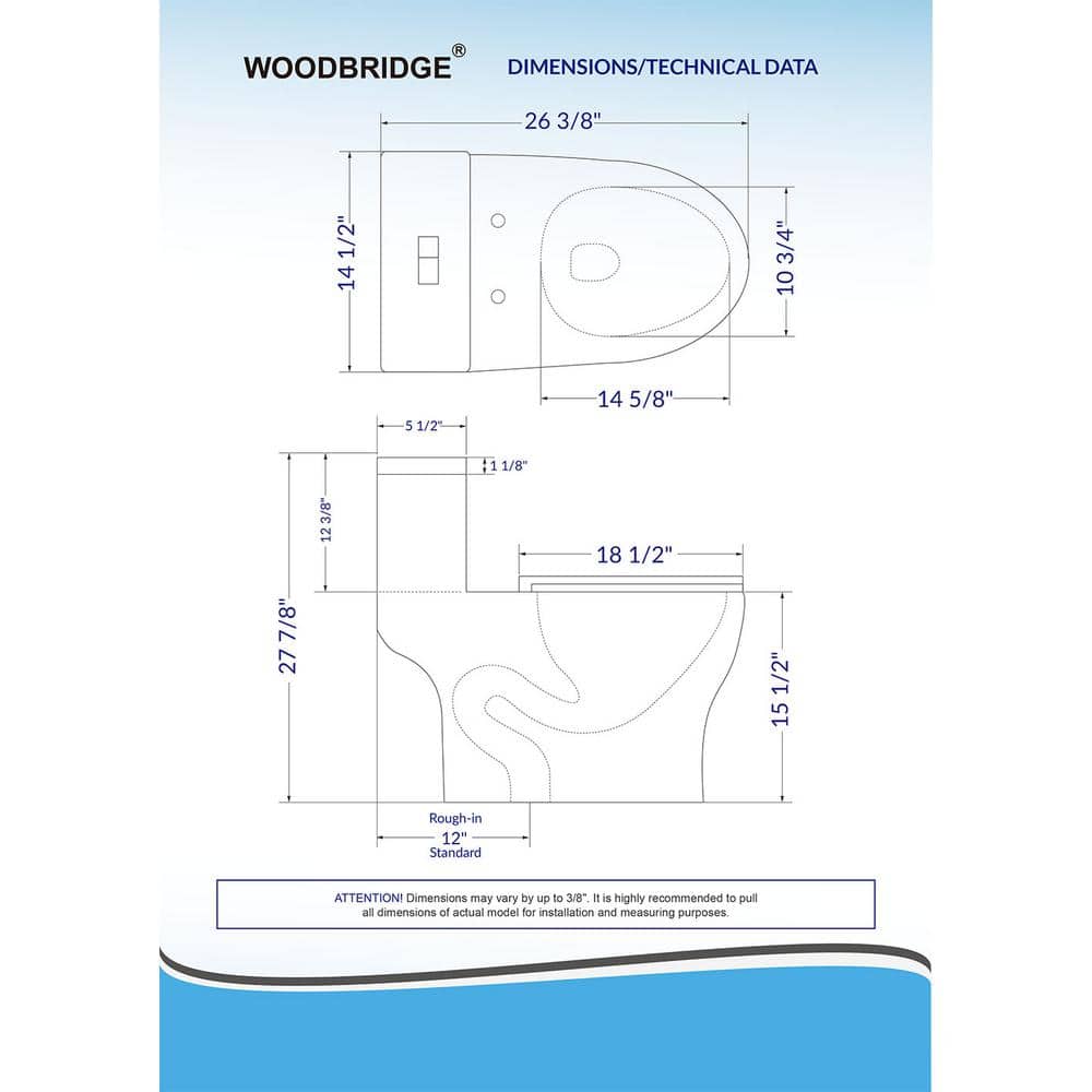 WOODBRIDGE Journey Dual Flush One-Piece Elongated Smart Bidet Toilet - White