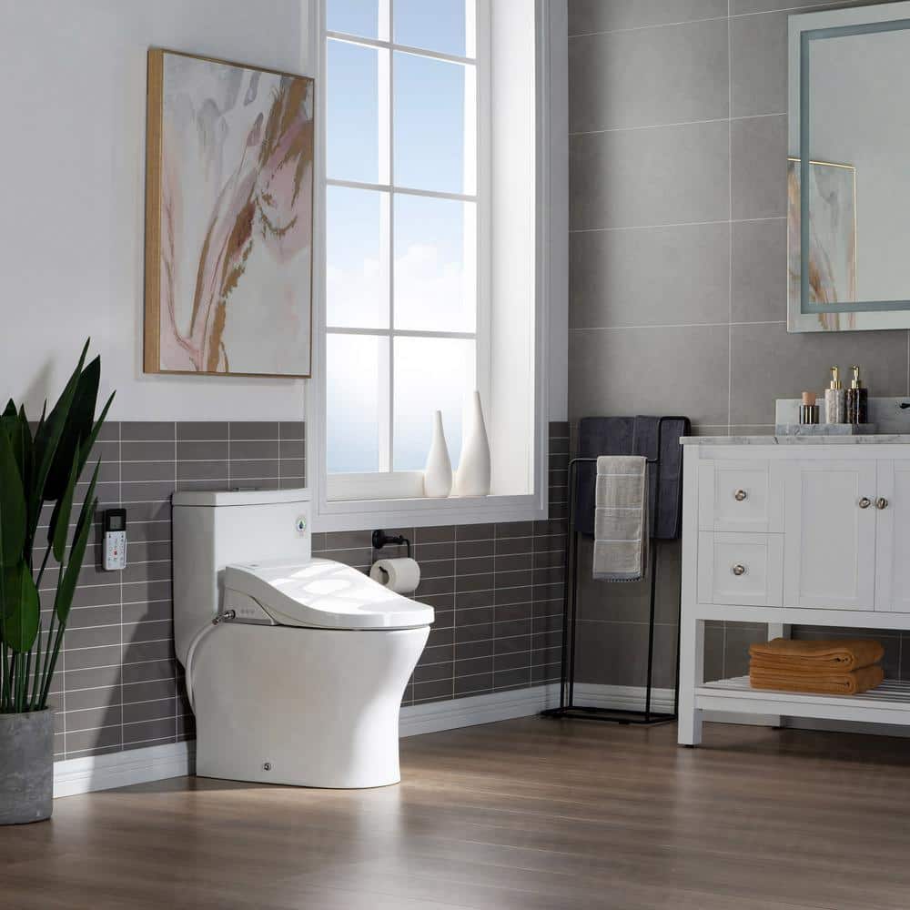 WOODBRIDGE Journey Dual Flush One-Piece Elongated Smart Bidet Toilet - White