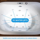 WOODBRIDGE 59 in. Acrylic Freestanding Whirlpool & Air Bath Tub with Inline Heater, Drain and Overflow, White