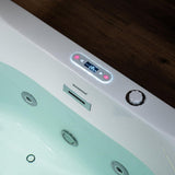 WOODBRIDGE 59 in. Acrylic Freestanding Whirlpool & Air Bath Tub with Inline Heater, Drain and Overflow, White