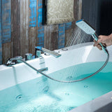 WOODBRIDGE 67 in. Acrylic Flatbottom Whirlpool & Air Bathtub with Inline Heater, Tub Filler, Drain and Overflow – White