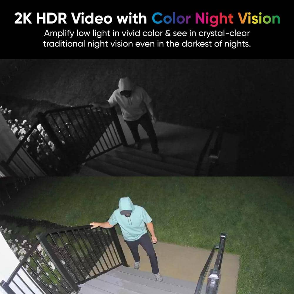 Wyze Battery Cam Pro 2-Pack, Wireless Indoor/Outdoor Home Security Camera, 2k HD Color Night Vision and Built-In Spotlight