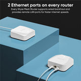 Wyze AX3000 Dual-Band Wi-Fi 6 Mesh, Covers 3000 Sq. ft, Replaces Router +Extender, Wired Backhaul, 2x 1 Gbps ports (2-pack)
