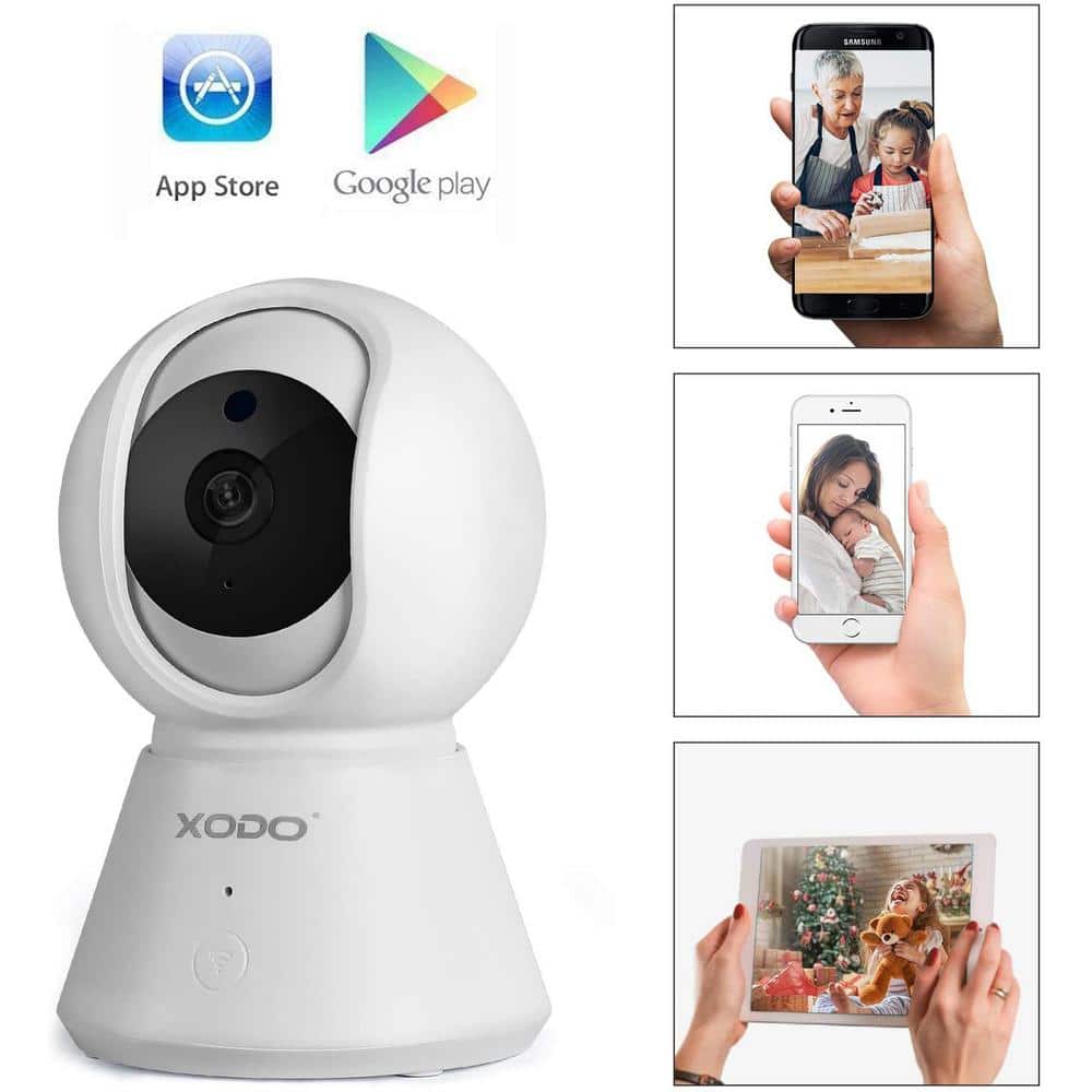 Xodo Smart Home Wireless Wi-Fi Security Camera for Dog/Pet/Nanny 1080p HD Baby Monitor Color Night Vision, Sound Detection