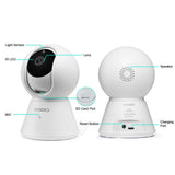 Xodo Smart Home Wireless Wi-Fi Security Camera for Dog/Pet/Nanny 1080p HD Baby Monitor Color Night Vision, Sound Detection