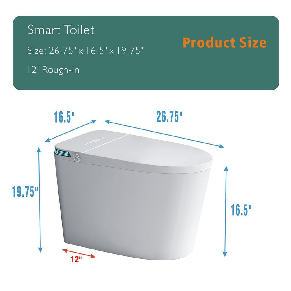 Xspracer Moray Elongated Smart Bidet Toilet with Foot Sensor & LED Night Light
