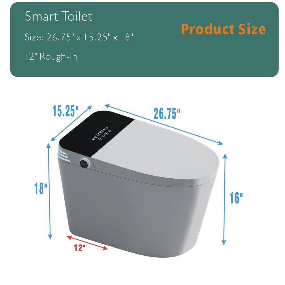 Xspracer Moray Elongated Smart Bidet Toilet - 1.28 GPF, Foot Sensor, LED Display