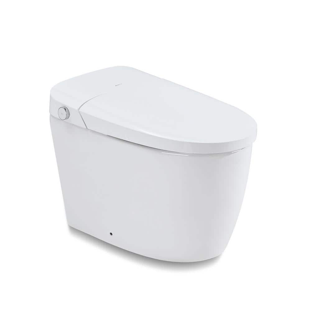 YASINU Tankless Elongated Electric Smart Toilet with Adjustable Bidet Seat, Auto 1.1/1.6 GPF