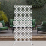 YIYIBYUS 6.2 ft. x 2.9 ft. White Metal Steel Outdoor/Indoor Room Divider Adjustable Height Garden Decorative Privacy Fence