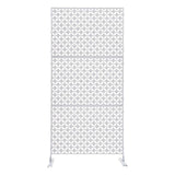 YIYIBYUS 6.2 ft. x 2.9 ft. White Metal Steel Outdoor/Indoor Room Divider Adjustable Height Garden Decorative Privacy Fence