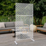 YIYIBYUS 6.2 ft. x 2.9 ft. White Metal Steel Outdoor/Indoor Room Divider Adjustable Height Garden Decorative Privacy Fence