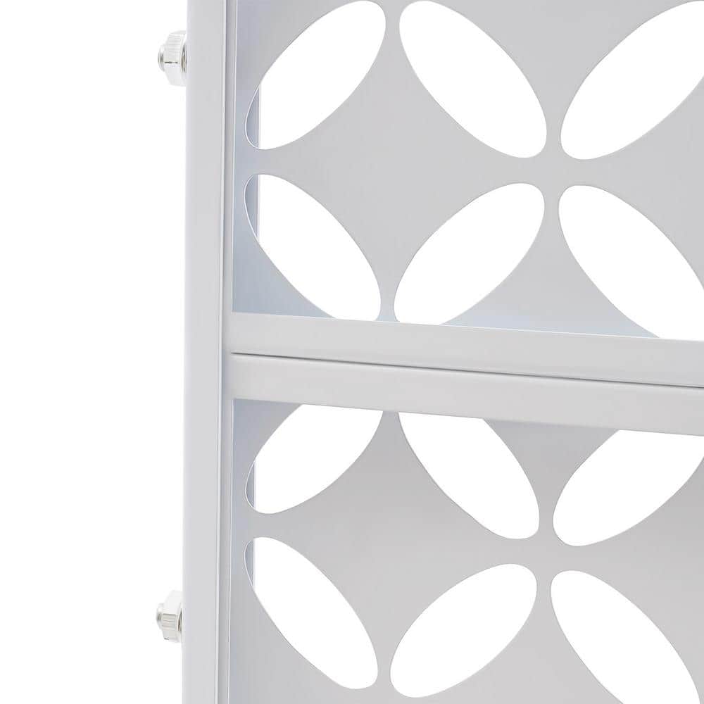 YIYIBYUS 6.2 ft. x 2.9 ft. White Metal Steel Outdoor/Indoor Room Divider Adjustable Height Garden Decorative Privacy Fence