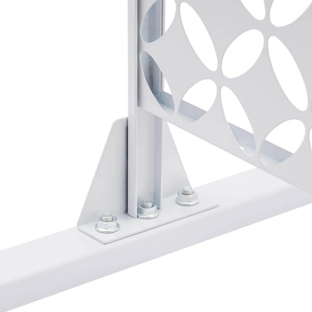 YIYIBYUS 6.2 ft. x 2.9 ft. White Metal Steel Outdoor/Indoor Room Divider Adjustable Height Garden Decorative Privacy Fence