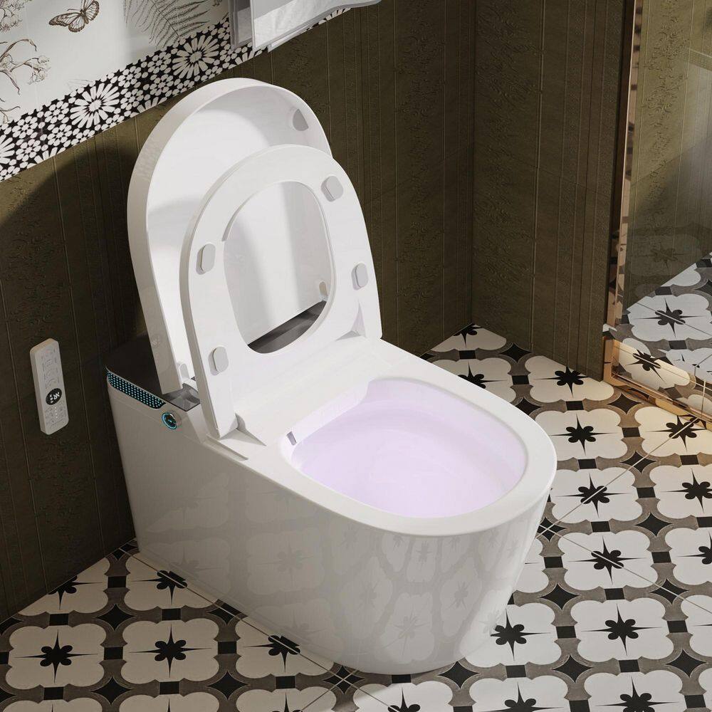 Yulika DJ-963-E Elongated Luxury Smart Toilet with Bidet Seat, Auto Functions