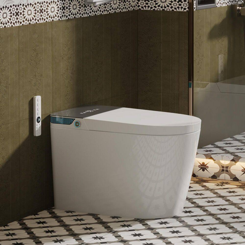 Yulika DJ-963-E Elongated Luxury Smart Toilet with Bidet Seat, Auto Functions