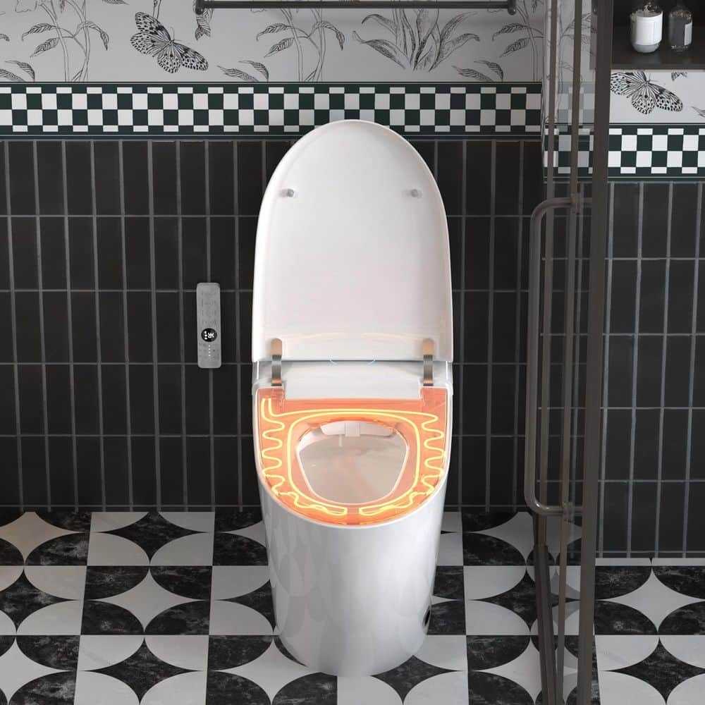 yulika Elongated Smart Toilet with Bidet, Auto Open-Close, Heated Seat