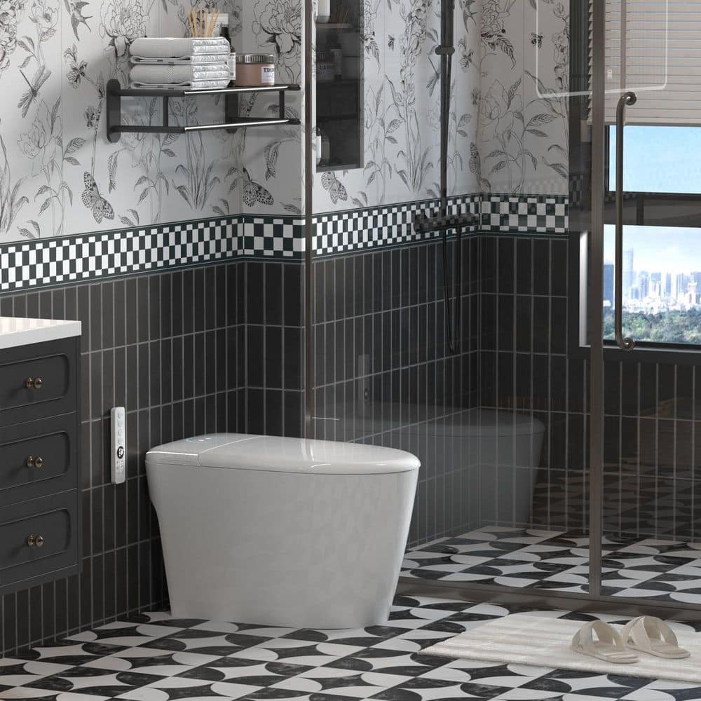 yulika Elongated Smart Toilet with Bidet, Auto Open-Close, Heated Seat