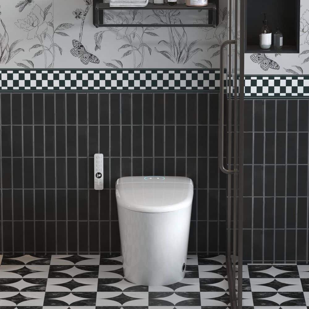 yulika Elongated Smart Toilet with Bidet, Auto Open-Close, Heated Seat