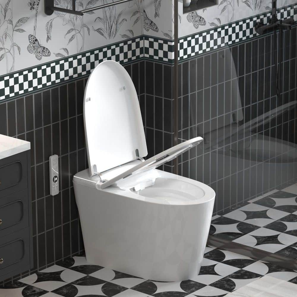 yulika Elongated Smart Toilet with Bidet, Auto Open-Close, Heated Seat