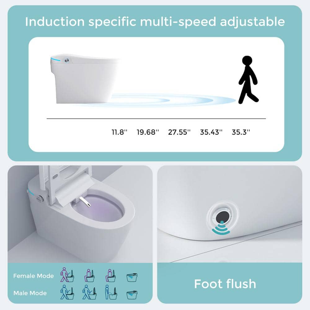 Yulika Smart Toilet with Bidet, Heated Seat & Remote Control