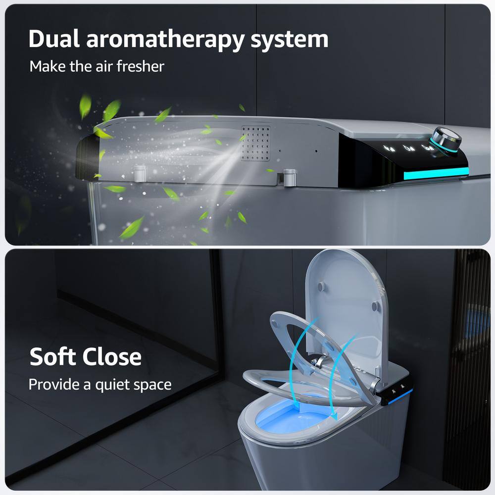Yulika Smart Bidet Toilet with Auto Open/Close Lid, Heated Seat & LED Display