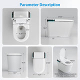 Yulika Smart Bidet Toilet with Auto Open/Close Lid, Heated Seat & LED Display