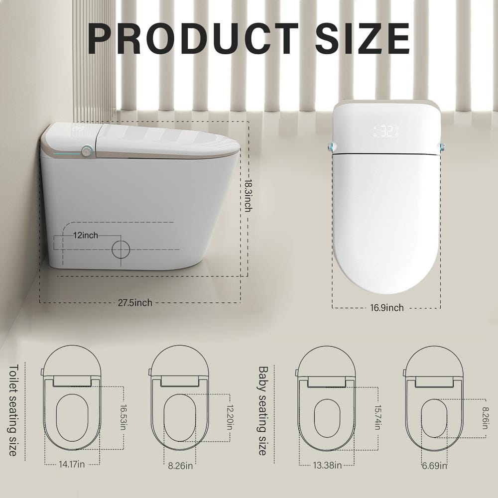 Yulika DJ-U2 One Piece Bidet Toilet with Heated Seat & Remote Control