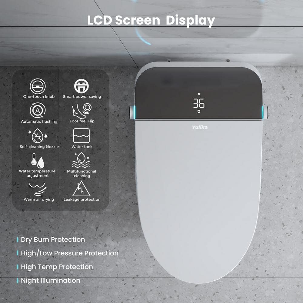 Yulika Smart Bidet Toilet - Elongated 1.28 GPF with Auto Features
