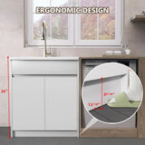 Zeafive All-in-One 30" x 22" Freestanding White Laundry Sink with Cabinet and Faucet