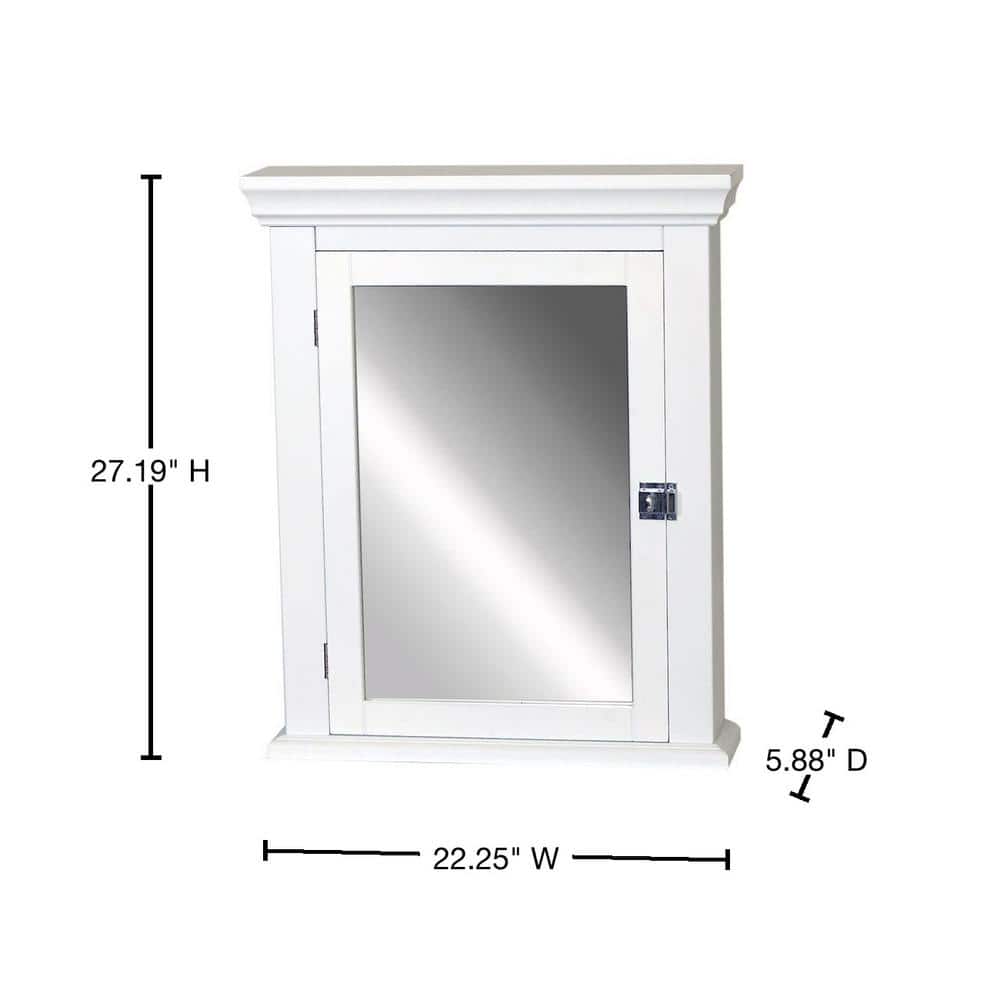Zenith Early American 22-1/4 in. W x 27 in. H x 5-7/8 in. D Framed Surface-Mount Bathroom Medicine Cabinet in White