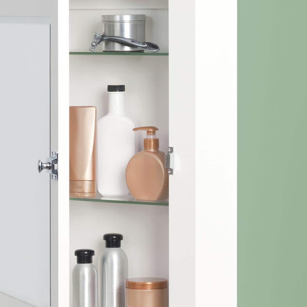 Zenith Early American 22-1/4 in. W x 27 in. H x 5-7/8 in. D Framed Surface-Mount Bathroom Medicine Cabinet in White