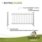 Zippity Outdoor Products 3.2 ft. H x 5.5 ft. W Kensington Hinged White Vinyl Spaced Picket Portable Event Fence Kit