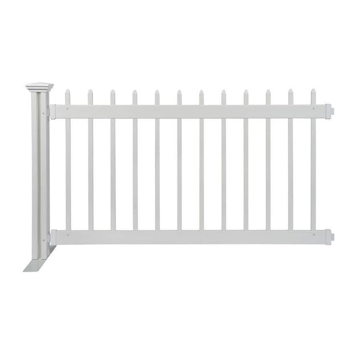 Zippity Outdoor Products 3.2 ft. H x 5.5 ft. W Kensington Hinged White Vinyl Spaced Picket Portable Event Fence Kit