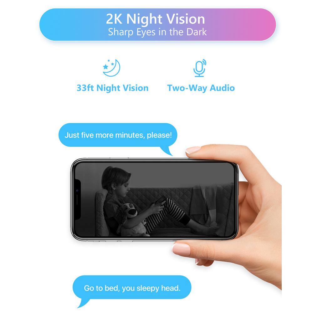 ZOSI 3MP 2K PTZ WiFi Security Camera Baby Monitor, One Press Call, 2-Way Audio, Smart AI Detection, 2.4/5.0 GHZ