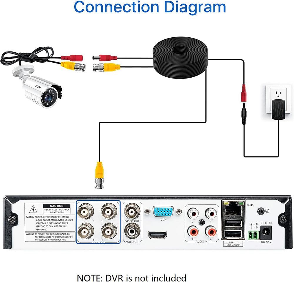 ZOSI Wired 1080p Outdoor Security Camera Compatible With All TVI DVR, 80 ft. Night Vision, IP67 Weatherproof (4-Pack)