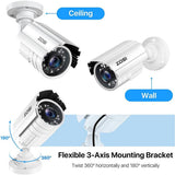 ZOSI Wired 1080p Outdoor Security Camera Compatible With All TVI DVR, 80 ft. Night Vision, IP67 Weatherproof (4-Pack)