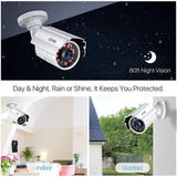 ZOSI Wired 1080p Outdoor Security Camera Compatible With All TVI DVR, 80 ft. Night Vision, IP67 Weatherproof (4-Pack)