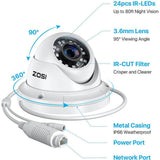 ZOSI ZM4285D 5MP PoE Wired IP Security Camera Only Compatible with PoE NVR Model ZR16DK, ZR08EN, ZR08DN, ZR08PN
