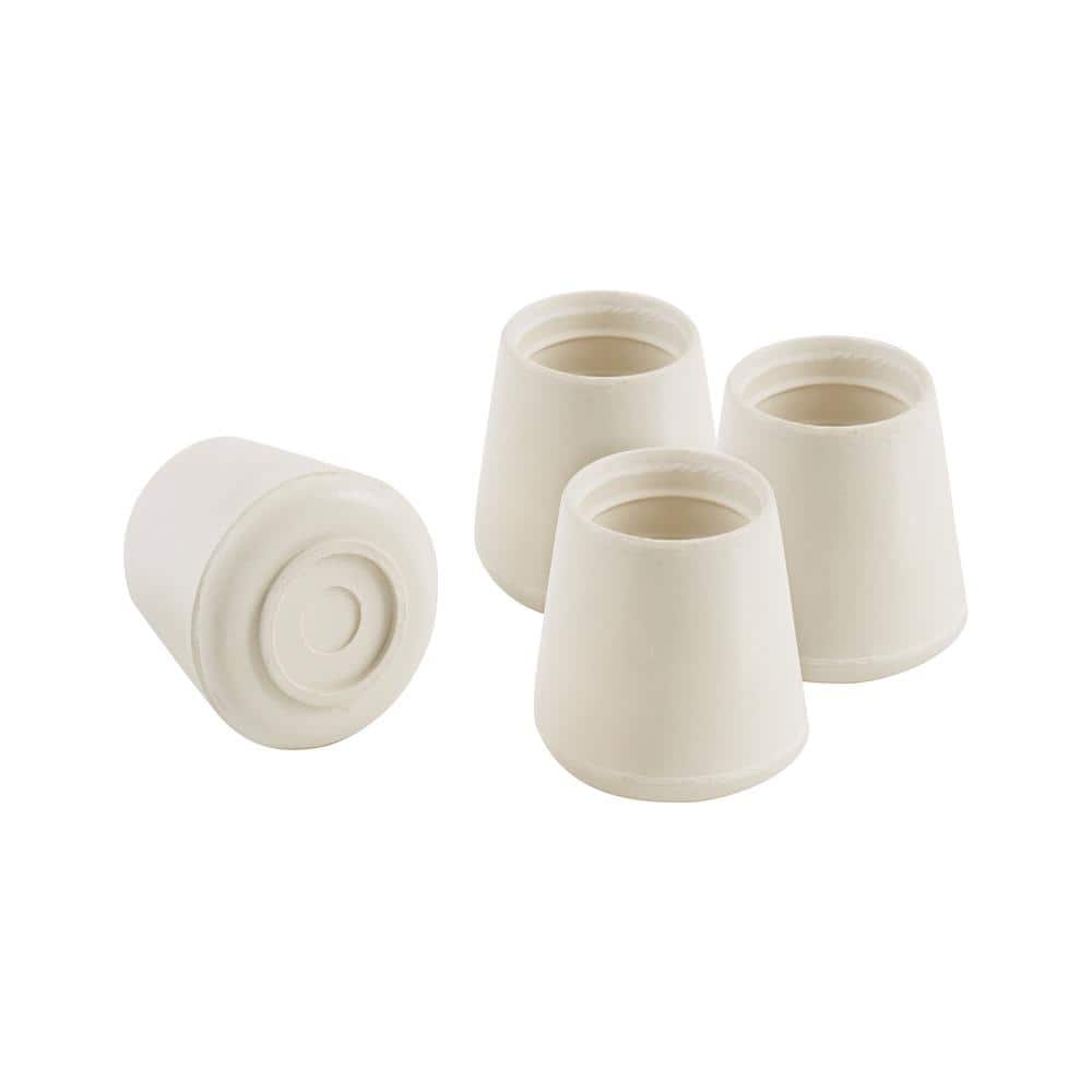 Everbilt 1 in. Off-White Rubber Leg Tips, Anti-Skid (4-Pack)