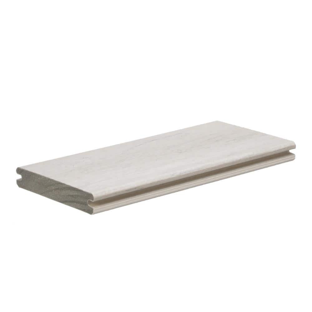 TimberTech Composite Legacy 1 in. x 6 in. x 1 ft. Grooved Whitewash Cedar Composite Sample (Actual: 0.94 in. x 5.36 in. x 1 ft)
