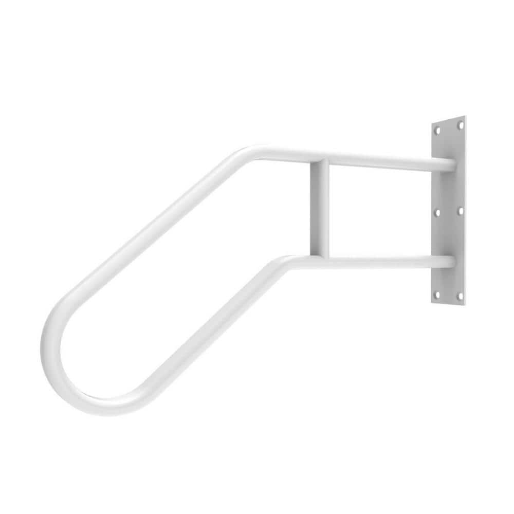 Angel Sar 26 in. Metal Handrails for Outdoor Steps Wall Mount, U-Shaped Handrail with Powder Coated, Stair Handrails for 1-3 Steps