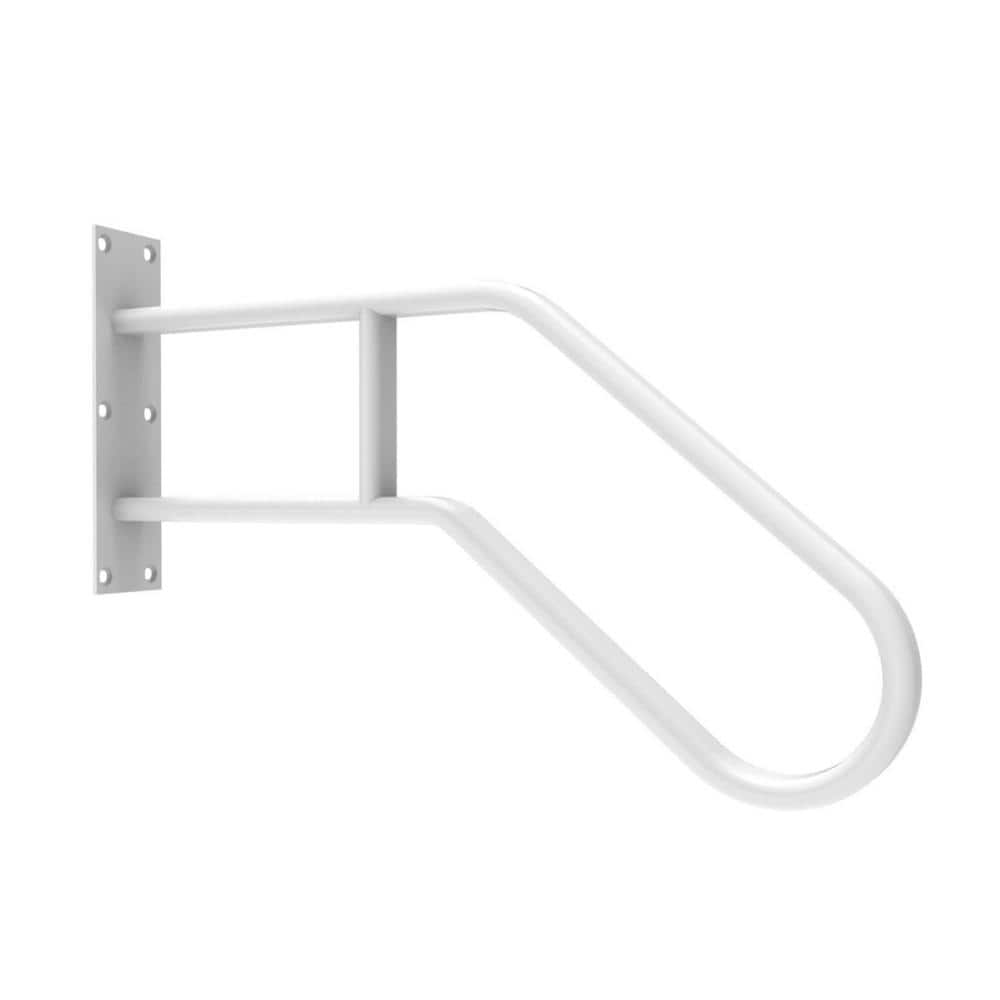 Angel Sar 26 in. Metal Handrails for Outdoor Steps Wall Mount, U-Shaped Handrail with Powder Coated, Stair Handrails for 1-3 Steps
