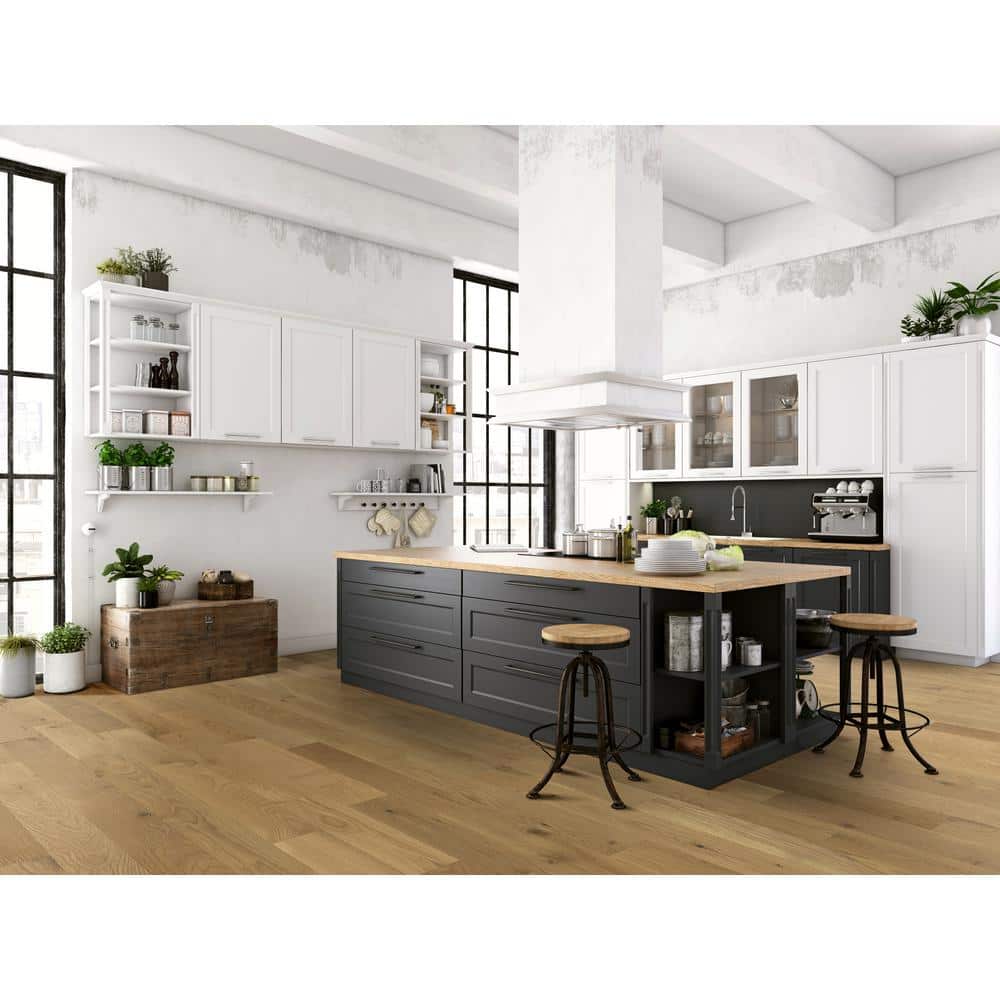 Blue Ridge Hardwood Flooring Castlebury Wimborne Eurosawn White Oak 3/4 in. T x 4 in. W Wire Brushed Solid Hardwood Flooring (16 sq. ft./Case)